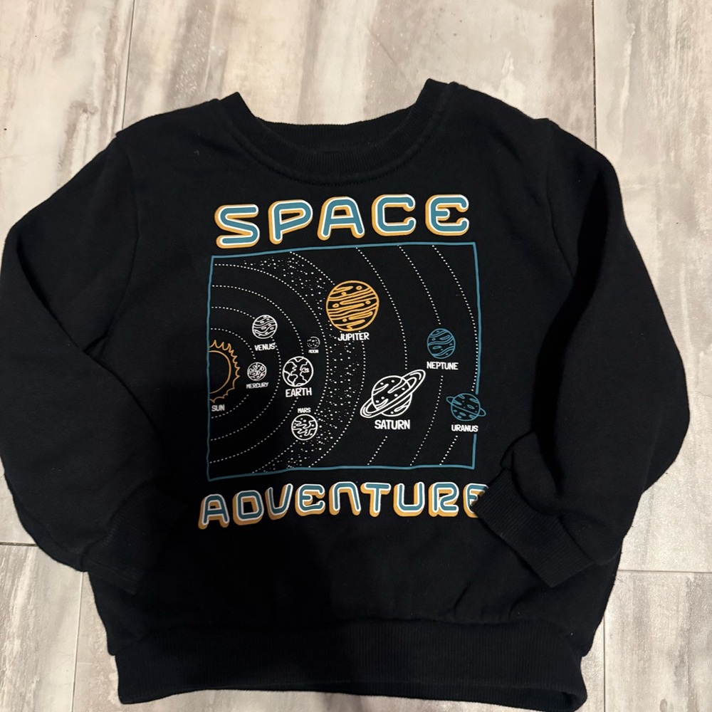 Space Adventure Kids Black Sweatshirt